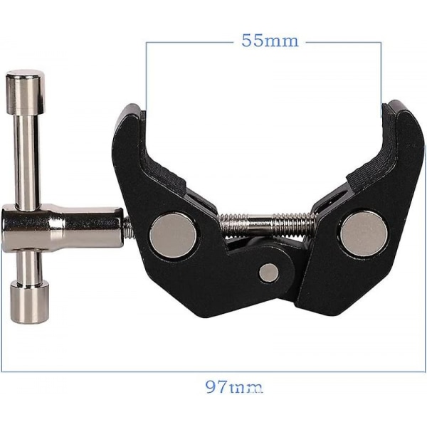 Kameraklämma med 1/4\" och 3/8\" gänga för kamerastativ, ficklampa, Moni