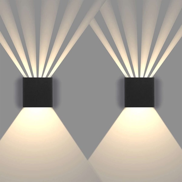 Innendørs vegglampe, 2 stk LED moderne vegglampe, vegglampe aluminium