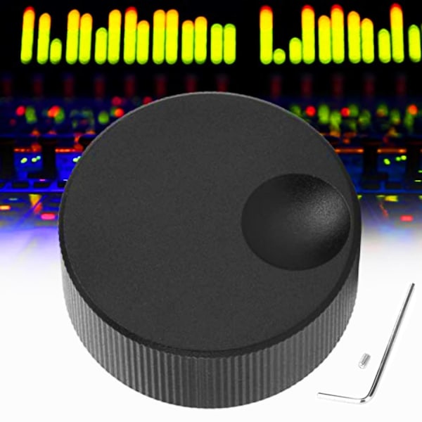 Volume Kontrol Knapper, 32x13mm Sort Frostet Solid Aluminium Knap, til 6mm Potentiometer, Anti-slip Tekstur Design, Frostet Overflade, Solid Aluminium Str