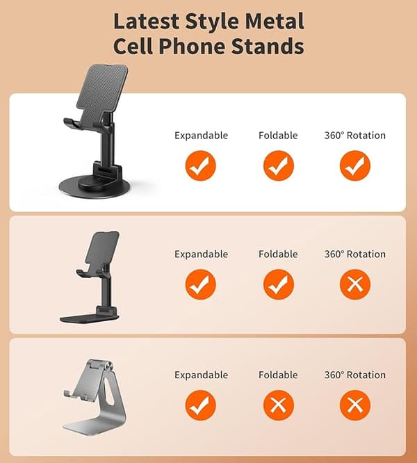Telefonholder, Foldbar Tablet Holder, Skrivebords Telefonholder, Kompatibel med S