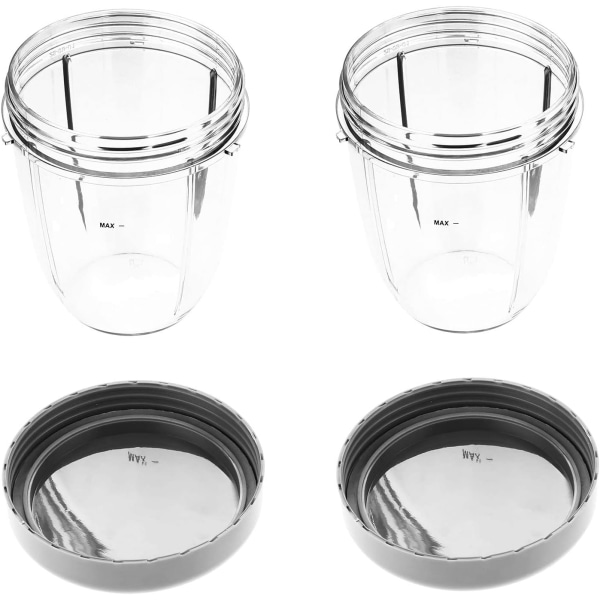 Sæt med 2 kopper på 18 oz med udskiftningslåg til Nutribullet 600 W/900W blender