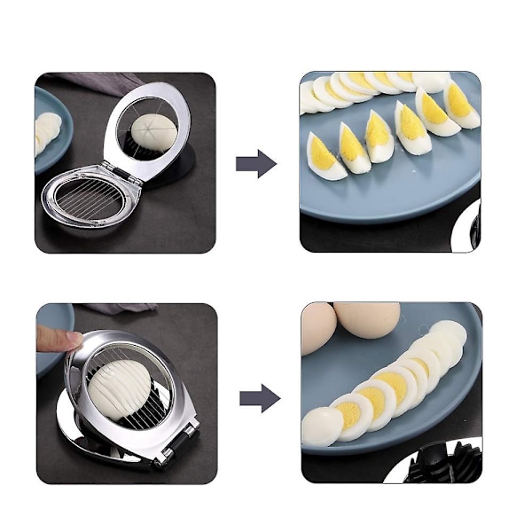 Rostfritt stål äggskärare för ägg och ägg med 2 i 1 hållbar metall Sli