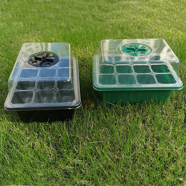 Spiresett med 12 kopper, for frøplanter, 16*16*11,5 cm, grønn