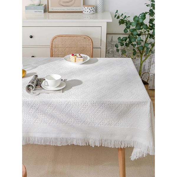 Rektangulär vaxduk i linneeffekt, vattentät och fläckavvisande, 90x90 cm