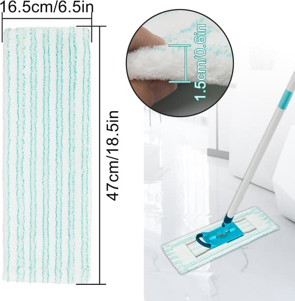 Reservemopperhoveder, Mikrofiber Moppedyser til Profi XL Micro Duo 50 CM Kost Mopper Efterfyldningshoveder Klud 3 Styk