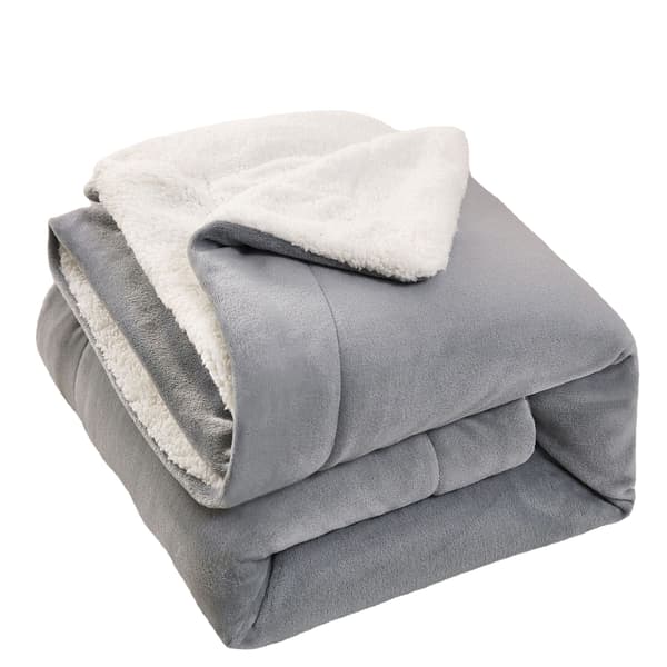 Tykk og varm vinterteppe - Mykt og fluffy teppe til seng og sofa - Sølvgrå - 100*150cm