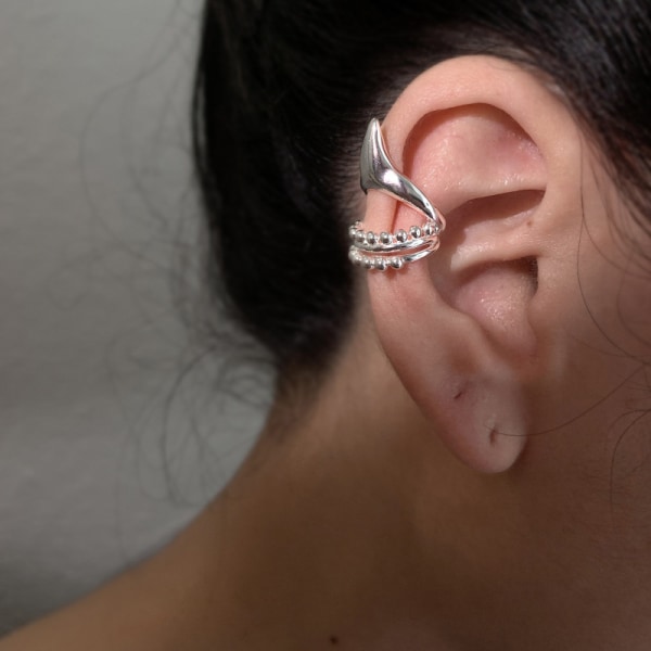 1 st öronklämmor för kvinnor, handgjorda älva-örhängen ärmklämmor F
