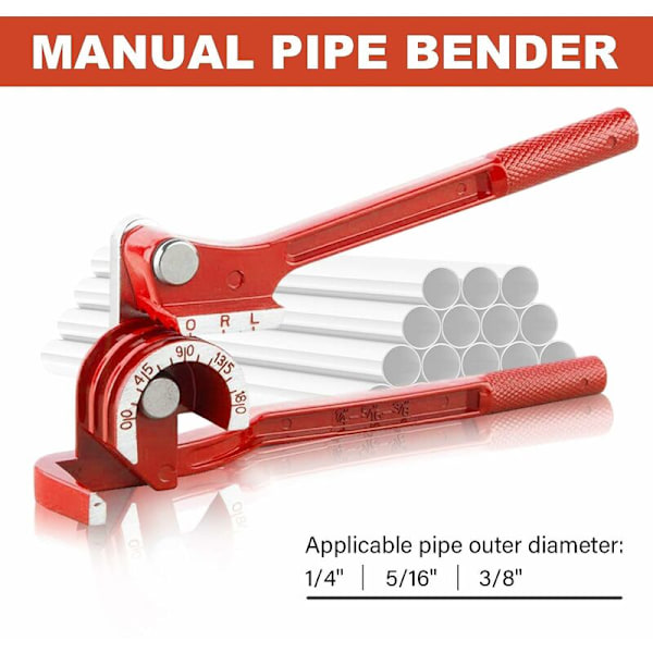 180 graders manuel rørbøjer 1/4\" 5/16\" 3/8\" Professionel rørbøjer til kobber, aluminium, stål og messingrør (metrisk)