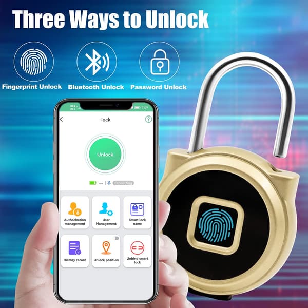 Smart fingeravtrykklås, Bluetooth-lås, USB-oppladbar, Remo