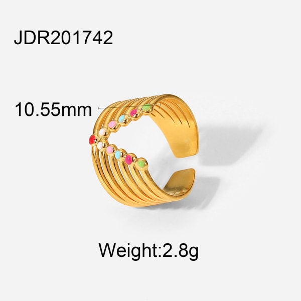 4 stk ringer for kvinner 18K gullring minimalistisk statement ring