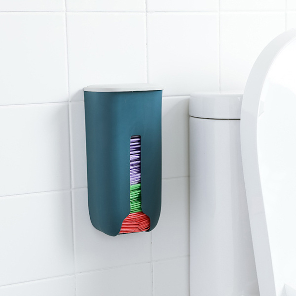Opbevaringsholder til indkøbsposer (blå) - Dispenser til plastikposer - Organiser