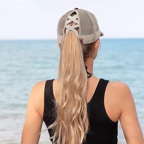 Dame Baseball Cap Ponytail Baseball Hat Sommer Unisex Justerbar