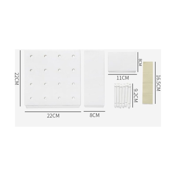 2 st Pegboard väggställ, plast väggorganisatör, lämplig för hem, kök, bad