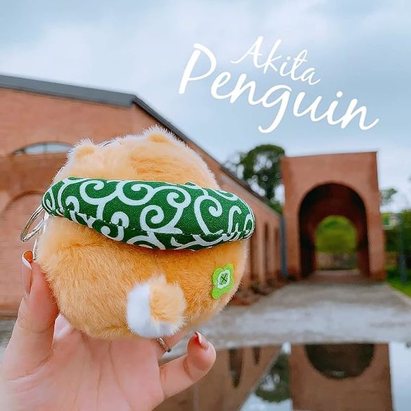 Ystävänpäivän pehmolelu avaimenperät kawaii avaimenperä pienet täytetyt eläimet, Corgi Penguin, söpöt avaimenperät reppuihin, kawaii-eläimet. (keltainen-Corgi Penguin)