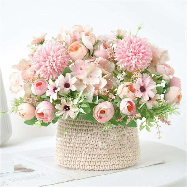 Kunstige Blomster 1stk 7 Gaffler Kunstig Kamelia Buket Simul
