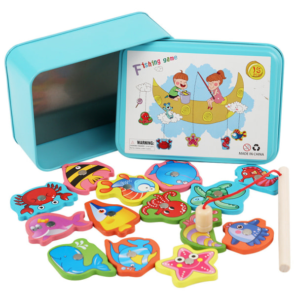 Trælegetøj Fiskespil, Montessori-spil til børn 2 år