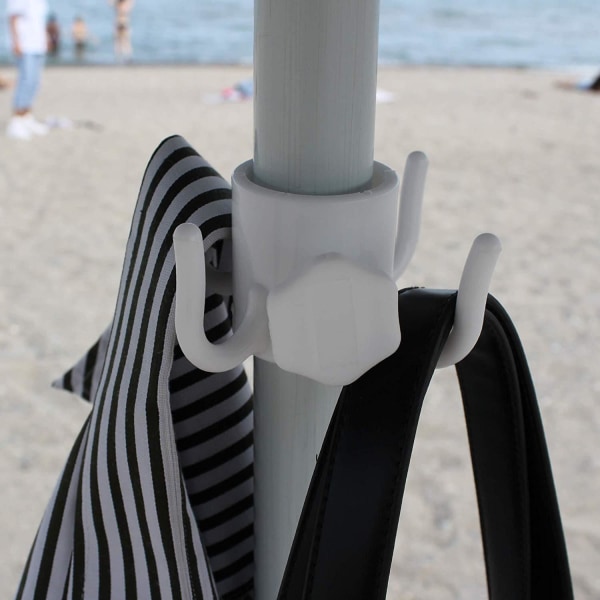 2 packs, beach umbrella holder, umbrella quadrangular hook, white