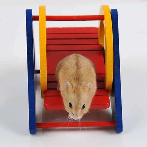 Hamster Regnbåge Trä Gunga Gungbräda Leksaker Trä Färgglada Hängande La