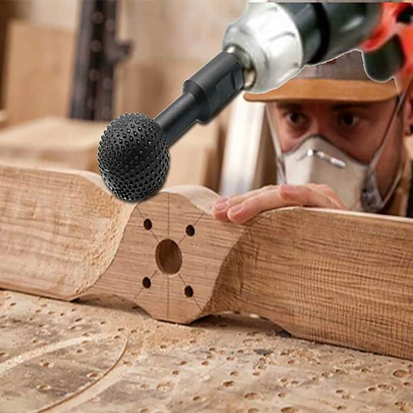 10mm sfärisk träspårgraveringsverktyg, sfärisk roterande borr, sfärisk stålslipfil för borrslipmaskin, polering och gravering, svart