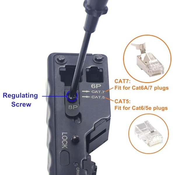 Puristuspihdit Ammattimainen verkkopuristustyökalu RJ45 Cat7 Cat6a Cat6 Cat5 RJ11 Ethernet-kaapelin pistokkeille