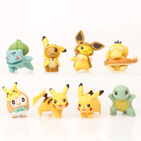8 stk. Pikachu-figurer (2-4 cm)