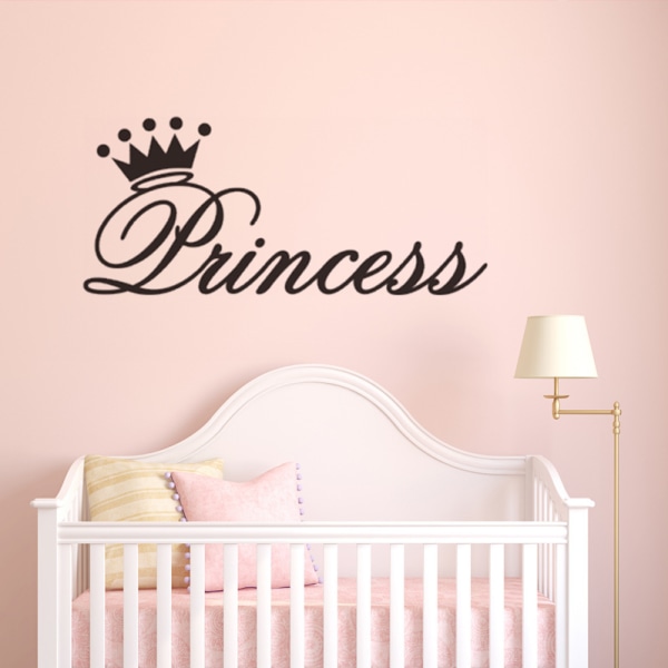 Princess Crown Wall Sticker Baby Nursery Girls Kids Room Soverom