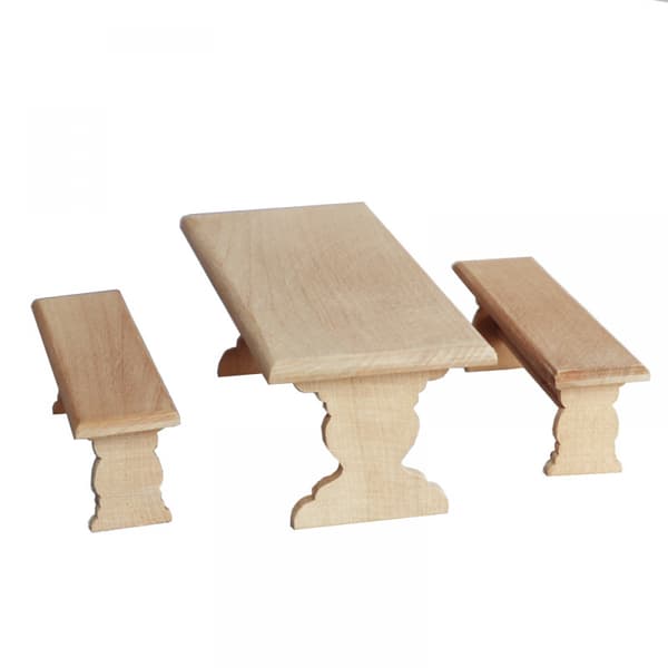 1:12 Skala Træ Dukkehustable og Stol Miniature Møbel Model Legetøj