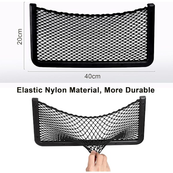 3 st Car Storage Net, Trunk Storage Organizer 40*20cm, Multifunktionell Bil