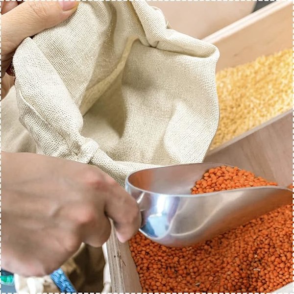 Bomuldspose 8 Stk Bomuldsposer med Snøre 25 x 30cm Brødposer Genanvendelige Grøntsags- og Frugtposer Grøntsagsnet Indkøbsposer DIY Grøntsagsnet