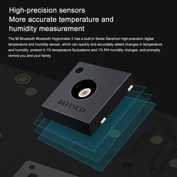 Termometer hygrometer inomhus, Bluetooth-termometer, trådlös smart elektronisk digital hygrometer, hög precision hygrometer, hem, kontor, barnrum (1)
