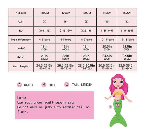 3 st flickor badkläder sjöjungfru för simning sjöjungfru kostym bikini set för flickor, 150cm