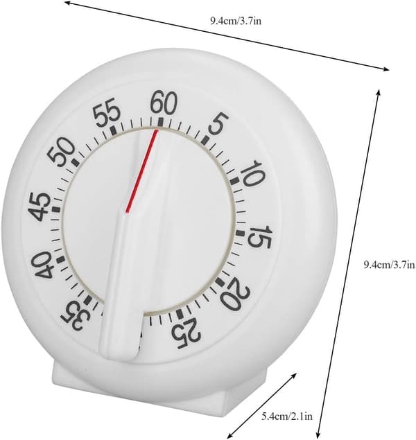Kjøkkenklokke, 60 minutter rund form timer ring mekanisk teller