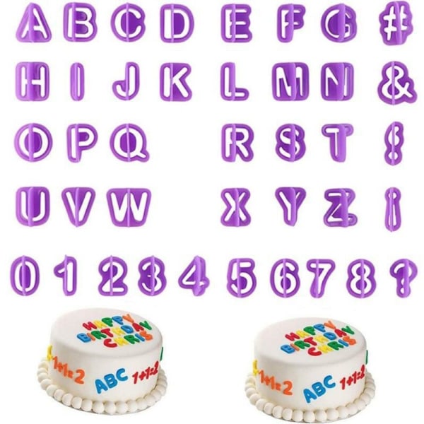 Alfabet Letter Cutter Box - Sett med 40 - Form for Sugar Paste, Ca