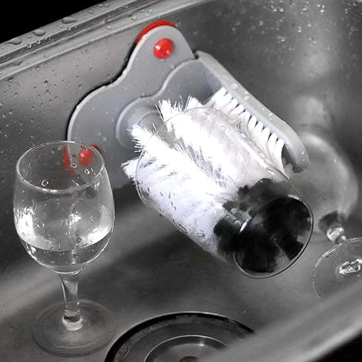 Glaskopptvätt med dubbelborstad borste för bar kök diskho，c