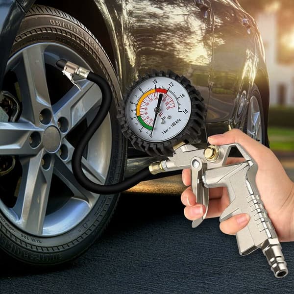 Biltillbehör Däckuppblåsare med Mätare 220 PSI, Däcktrycksmätare, Pneumatisk