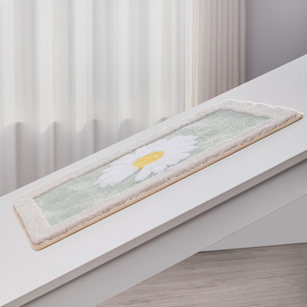 Daisy Absorberende Bademåtte, Polyester Fluffy Bademåtte, Absorberende Brusebadsmåtte, Maskinvaskbar, 45*65CM