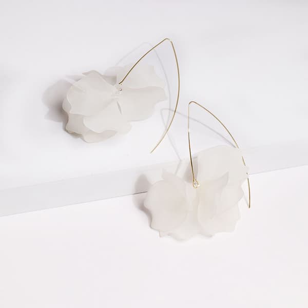 Sommer Rose Boho Resin Blomsterblad Drop Øreringe til Kvinder Blomster Øreringe Blomster Hoop
