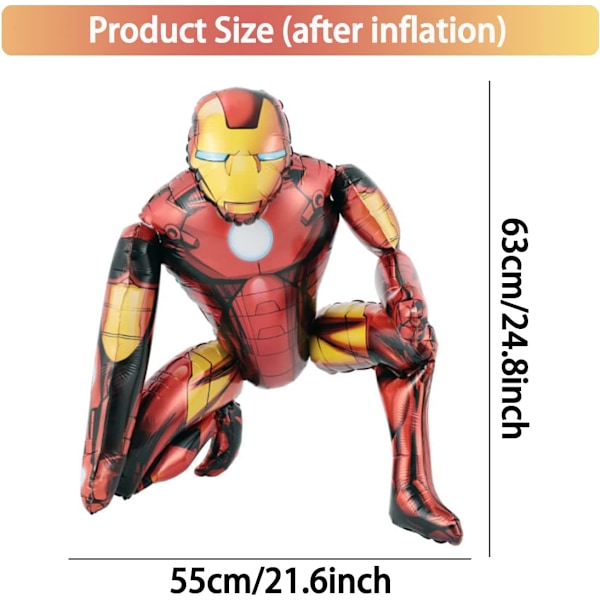Bursdag Ballongdekorasjoner, Iron-Man Oppblåsbare Lateksballonger, Avengers Folieballong Superhelt Festdekorasjoner, for Bursdagsfester, Temafest
