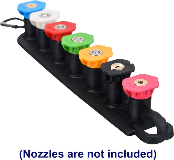 Holder til højtryksrenserdyse, holder 7 dysespidser med 1/4\" Quick Connect