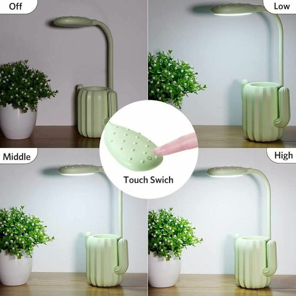 Student Eye Protection Cactus Desk Lamp Rechargeable LED Desk Lam