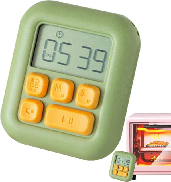 Kjøkken Timer - Justerbar Nedtellingstimer med Magnetisk Bakside og