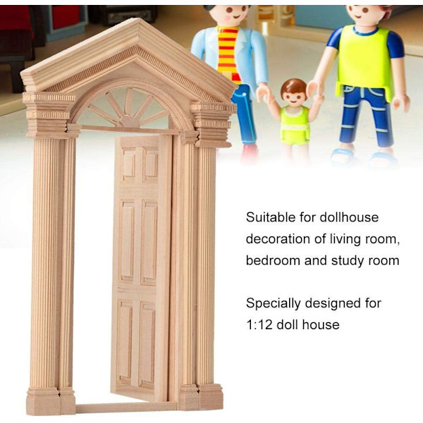 1:12 Dukkehuss DIY Mini Træ Dør Vindue Tilbehør Vindtæt