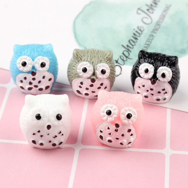 5 stk. Mos Mikro Landskab Ornament Ornament Diy Montering Resin Små Ornament, Ugle