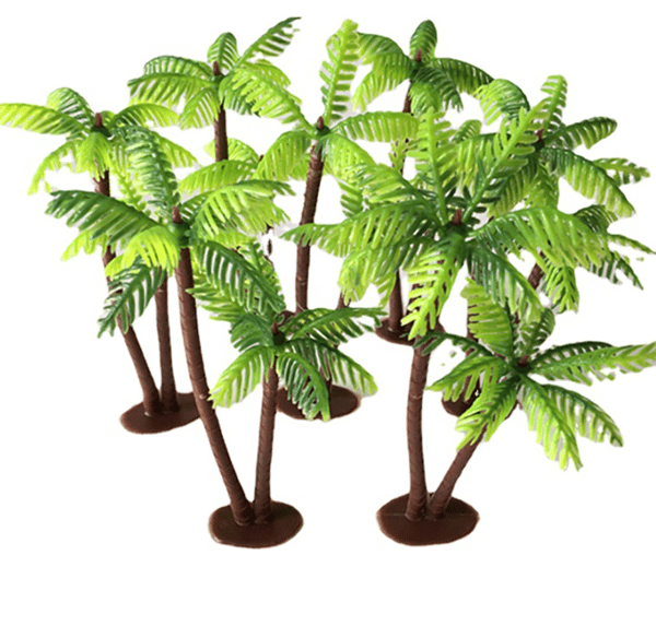 10 st Miniatyr Kokosnötsträd Modell