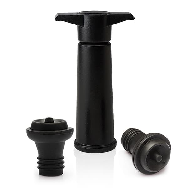 Presentförpackning med 1 vakuumpump och 2 svarta vinkorkar