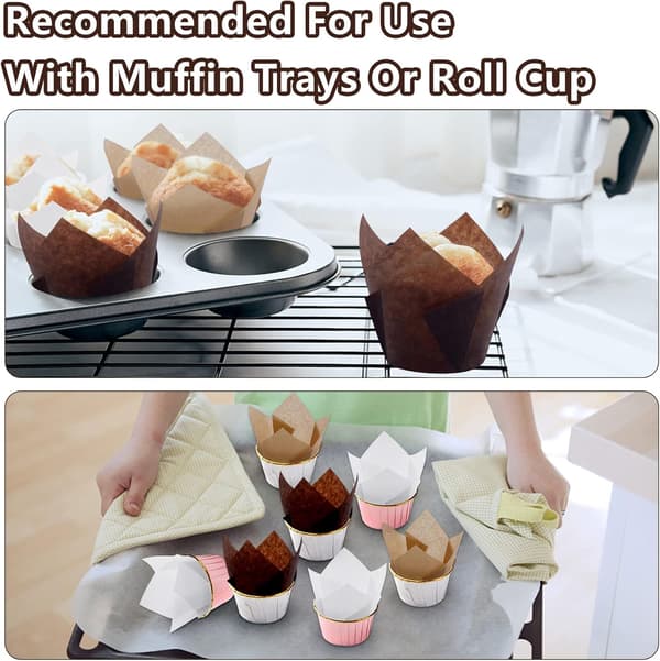 200 muffinsformer av papir, tulipanformede muffinsformer av papir