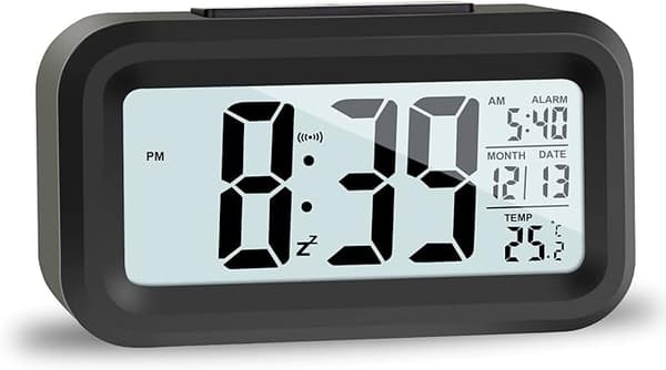 LCD Digital Väckarklocka, Reseväckarklocka med Datum och Temperatur Snoo