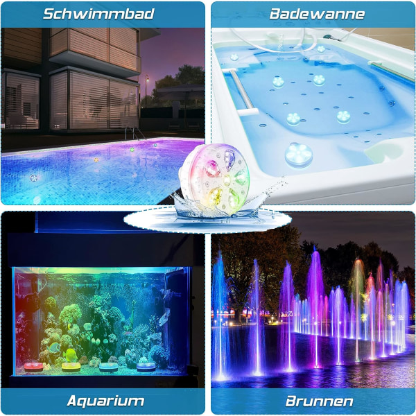 LED Pool Light Submersible Light, RGB Multicolor 16 LEDs, Externa