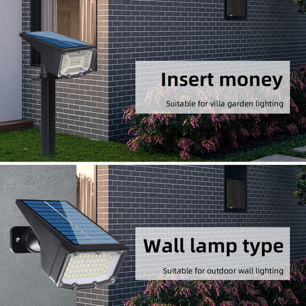 2-pakning, 50 LED solcellelamper utendørs vanntett IP66 solcellelamper