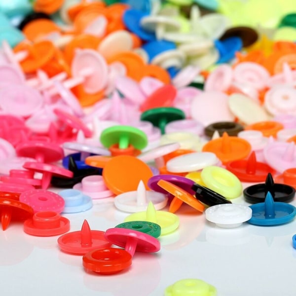 360 stk Resin T5 Trykknapper 24 Farger + Metall Trykknapp Bonton Klips K